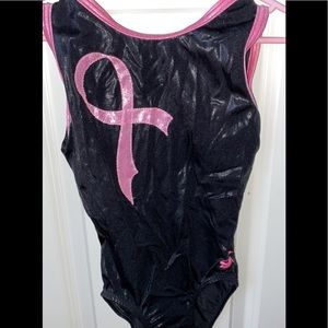 2 gymnastics GK Pink and Black Leotards